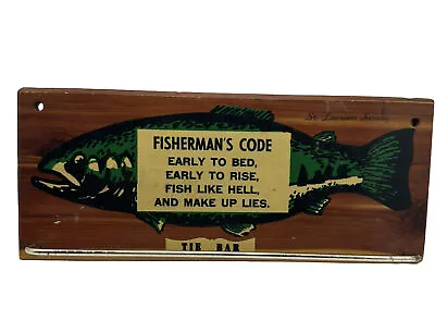 Fisherman's Code Wall Plaque Beach Decor Fishing  10x4” Vintage Decor • $24.99