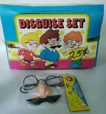 1960's Dime Store Kids Plastic Disguise Set Fake Nose Mustache Glasses NIP • $9.99