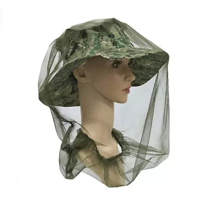 2x Mosquito Insect Head Net Hat Wasp Bug Hat Mesh Travel Camping Fishing Outdoor • £4.61