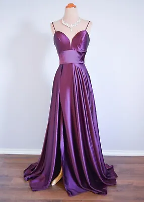 2023 Eggplant Purple Long Evening Pageant Formal Ball Prom Dress Wedding Gown 4 • $169