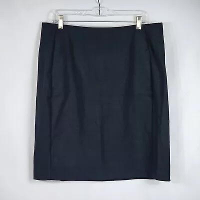 J. Jill Ponte Knit Pencil Skirt Black Stretch Pockets Kick Split Womens Large • $28.49