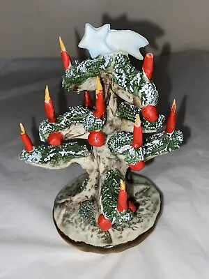 Christmas Italian Holiday Decor Capodimonte Porcelain Gnarly Rustic Tree Vintage • $70