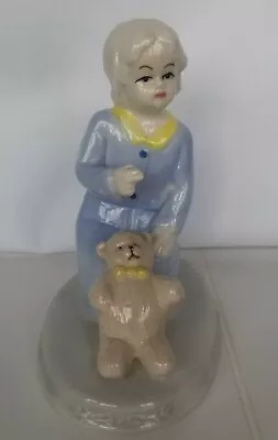 Vintage K's Collection Ceramic Figurine  Young Girl With Adorable Teddy  Bear • $12.50