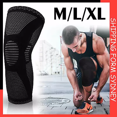 Knee Compression Sleeve Gym Sports Leg Brace Support Joint Pain Relief Running • $5.79