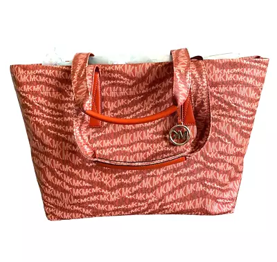 MICHAEL Michael Kors The Michael Large Logo Animal Print Tote Deep Orange $298 • $55.99