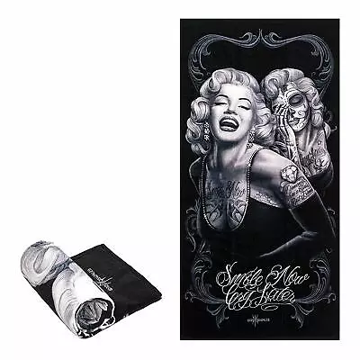 Marilyn Monroe Smile Now Cry Later Day Of The Dead Fiber Reactive Beach Towel  • $16.19