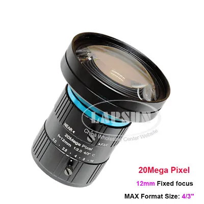 Wide Field CCTV HD 12mm 20MP 4/3 CS C-Mount Video Industry Camera Aperture Lens • $115