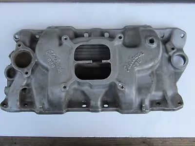 $40 • Buy Vintage Small Block Chevy Edelbrock C3B Aluminum Intake Manifold 283 327 350