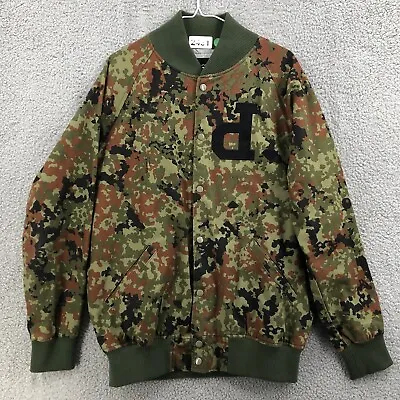 Diamond Supply Co. Varsity Jacket Camo Snap Up Men’s Size Large Green Camouflage • $37.36