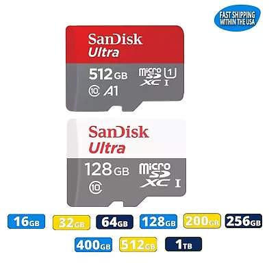 Sandisk Micro SD Card Ultra Memory Card 32GB 64GB 128GB 512GB 1TB Wholesale Lot • $6.94