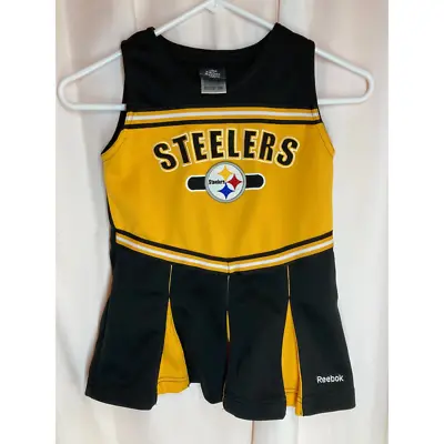 $12.99 • Buy Pittsburgh Steelers Reebok Girls Cheerleading Outfit Black Yellow Football NFL M