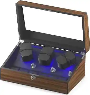 ALPHAWIN Watch Winder 6 For Automatic Watches ~ Anti-Magnetic Box *3925B2D BROWN • $99.95