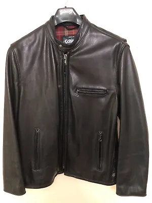 $450 • Buy Schott NYC 530 Cafe Racer Leather Jacket Black XL