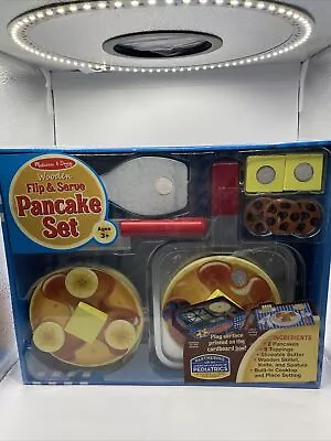 Melissa & Doug 9342 Flip And Serve Pancake Set (19 Pieces) Wooden Breakfast Play • $21.95