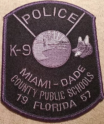 FL Miami-Dade County Public Schools Florida K-9 Unit Police Shoulder Patch • $6.98