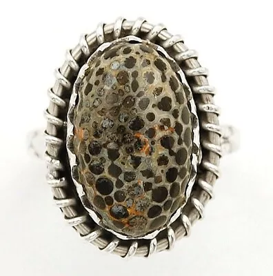 Natural Stingray Coral 925 Solid Sterling Silver Ring Sz 7 ED14-5 • $31.99