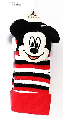 Disney Parks Mickey Mouse Crib Rattle Socks Infant Child Size 0-6 Months 1 Pair • $9.79