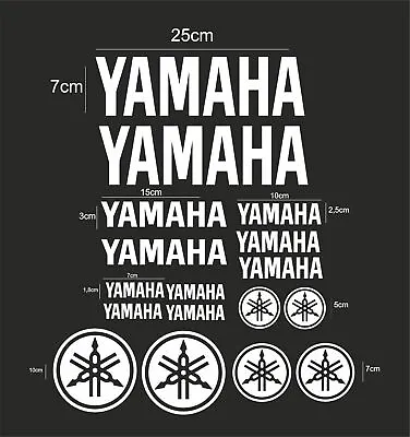 Kit 17 Yamaha Motorcycle STICKERS DECALS LOGO Set Sticker Sticker WHITE • $16.13