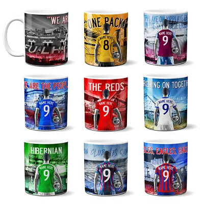 Personalised Football Mug Fan Cup Fathers Birthday Valentines Day Gift AFM • £12.95