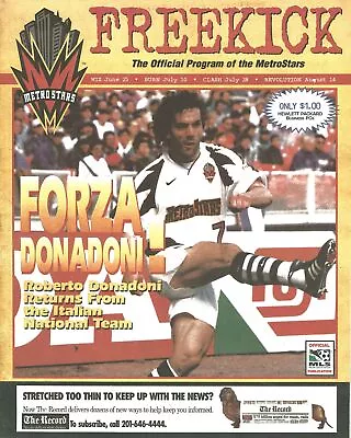 1996 NY/NJ MetroStars Vs Dallas Burn MLS Soccer Program - Roberto Donadoni #FWIL • $28