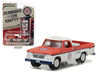 1962 Dodge D-100 Long Bed W/ Tool Box Red Crown Gasoline 1/64 Greenlight 41020 A • $8.99