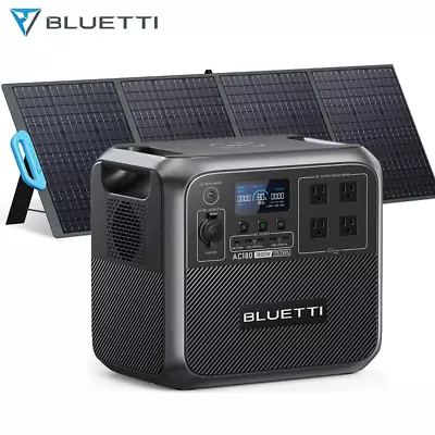 BLUETTI AC180 Solar Power Station 1152Wh With 200W Solar Panel For Road Trip/RV • $899