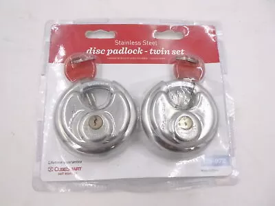 2 Pack CubeSmart Disc 2-3/4  Padlock Set Twin Set Stainless Steel CS-972 • $21.99