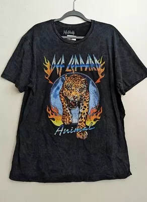 Def Leppard Animal  Graphic T- Shirt Men’s XL 100% Cotton  Leopard  Black • $16.99