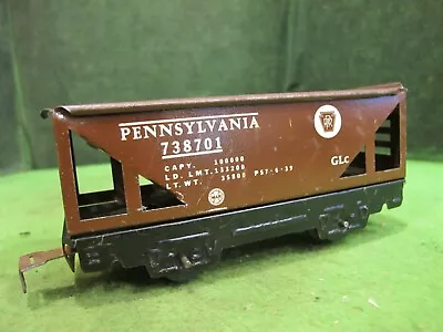 Marx 027 Metal Pennsylvania PRR 738701 BROWN Coal Hopper • $9.95