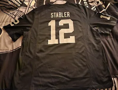 Ken Stabler 1976 Oakland Raiders Throwbacks Home Jersey Size 56 3XL Black • $79.88