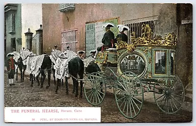 Postcard Cuba Havana The Funeral Car Horse Drawn Hearse #2 AP9 • $14.99