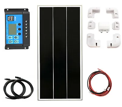 100W Solar Panel Kit 12V Battery Charger 20A LCD Controller Trailer Boat Caravan • £197.99