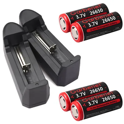 Lot 26650 Battery Lithium 3.7V Rechargeable Batteries For Flashlight Torch Toys • $24.95