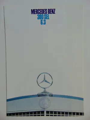 Original 1968 Mercedes Benz 300SEL 6.3 Brochure - W109 Chassis German Version • $18