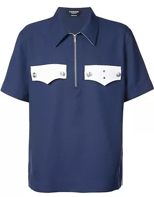 Calvin Klein Raf Simons 205W39NYC Policeman Zip Shirt Polo RRP $750 • £223