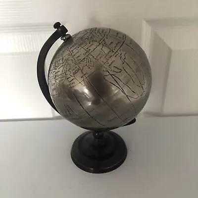 Vintage World Globe Metal Desk Decor Home Office - Size  7.5” Inches Tall • $43.52