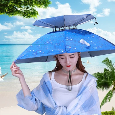 $22.31 • Buy Umbrella Hat Sun Shade Golf Camping Fishing Hiking Outdoor Foldable Headwear Cap