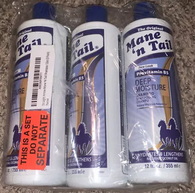 3 Pack Mane N Tail Deep Moisture Moisturizing Shampoo Dry & Damaged Hair 12 Oz • $42.99