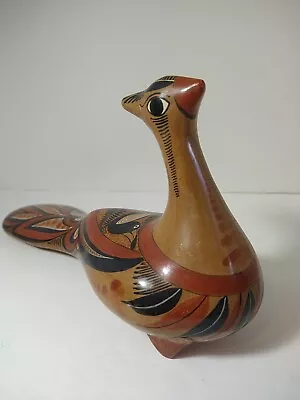 Tonala Mexican Folk Art Bird Pheasant Vintage Hand Painted Artist Mateos • $21