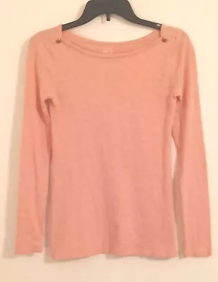 J Crew Pink Painter Tee Shirt Womens Size XS Pullover Top Long Sleeve Cotton • $19.99