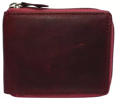 Mens RFID Blocking Wallets Zipper Leather Wallet For Men Bifold RFID Card Holder • $19.99