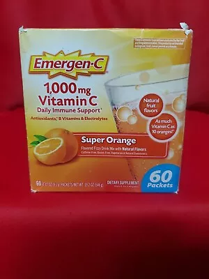 Emergen-C 1000mg Orange Flavor Vitamin C Powder - 60 Count Exp 04/2025 • $10.56