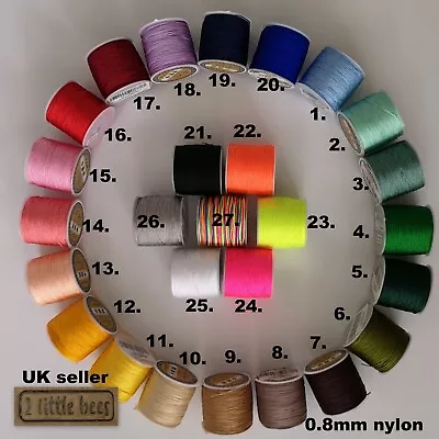 0.8mm Nylon Cord String Beading Thread Trimming Sewing Jewellery Shamballa UK • £2.50