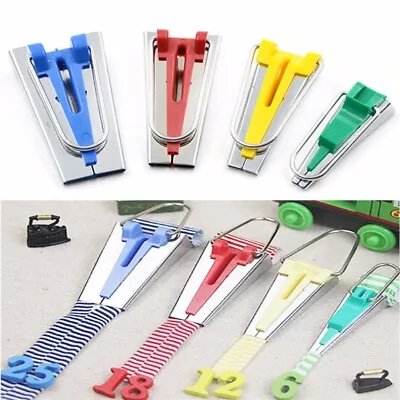 $5.40 • Buy Set Of 4 Size Fabric Bias Tape Maker Tool Sewing Quilting 6mm 12mm 18mm 25mm Set