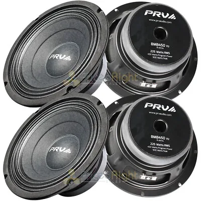 4 Pack PRV 8  Mid Bass Loudspeakers 450 Watts Max 8 Ohm Car Audio 8MB450 V2 • $143.64