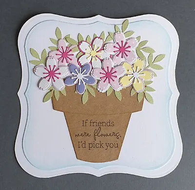 £1.99 • Buy Handmade Card Topper Flowerpot If Friends Were Flowers I'd Pick You