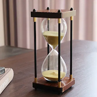 Premium Large Hourglass Sand Timer 60 Minutes Decorative Sandglass Wooden US • $32.99