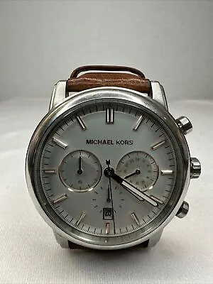 Michael Kors Landaulet Chronograph White Dial Men's Watch MK8372 VGC. • $64.99