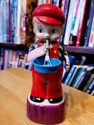 Vintage 1950's Marusan Tin Wind Up Blowing Bubble Boy #2 • $49.45