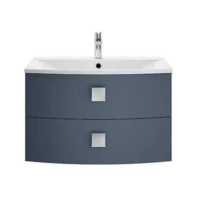 Hudson Reed Sarenna 700mm Mineral Blue 2-Drawer Wall Hung Basin Vanity Unit • £469.95